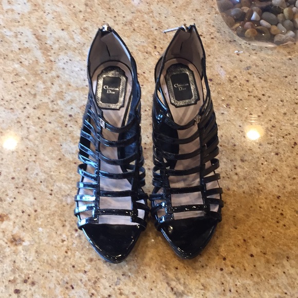 Dior Black Gladiator Strappy Caged Heels. - Picture 1 of 6